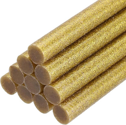 PATIKIL Hot Glue Sticks for Glue Gun, 10 Pcs Colored Hot Melt Adhesive Bulk Sticks for DIY Craft Projects Art Decoration Home Repairs, Golden Yellow (7.9" x 0.43")