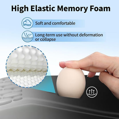 YIWEI Ergonomic Mouse Pad with Wrist Rest - Comfortable Office Mousepad with Memory Foam Wrist Support for Carpal Tunnel Relief, Mouse Pads with Non-Slip Base for Gaming and Home (Gradient Black)