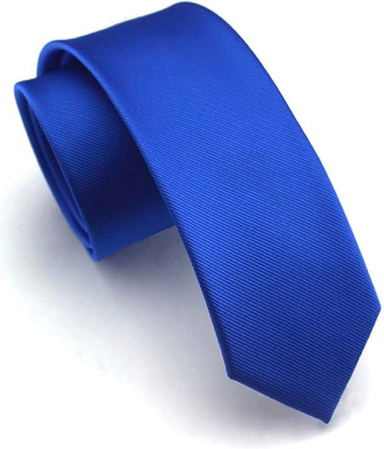 JEMYGINS 2.4" Solid Color Skinny Tie and Pocket Square with Tie Clip Sets for Men (6cm)