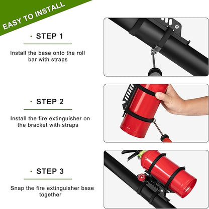 Quick Release Fire Extinguisher Mount – UTV Fire Extinguisher with Mount Kit for Jeep, ATV, Truck – Adjustable Fire Extinguisher Bracket & Holder for Roll Bars – Boat & Vehicle Compatible.
