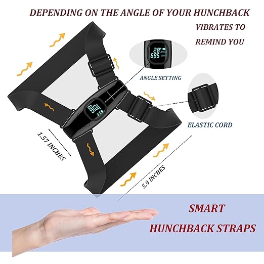 Upgraded Smart Posture Corrector Adjustable Posture Correction Angle with Vibration Posture Reminder Correct Hunchback Posture Correction Back Posture Monitor Hunchback Smart Corrector