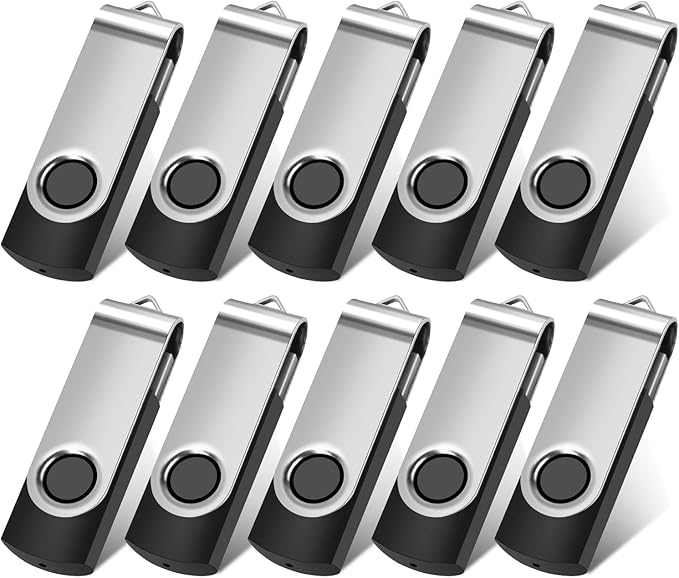 Generic 10 X 16 GB USB Flash Drive USB 2.0 Thumb Drive Memory Pen Stick Jump Drive Keychain Design (10Pack Black, 16GB)