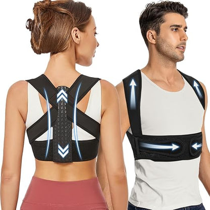 WNIEYO Posture Corrector for Women, Back Brace Posture Corrector Neck Hump, Back Support for Men and Women - Upper Back Pain Relief, Improve Posture, Correct Hunchback, Slouching, Kyphosis(L)