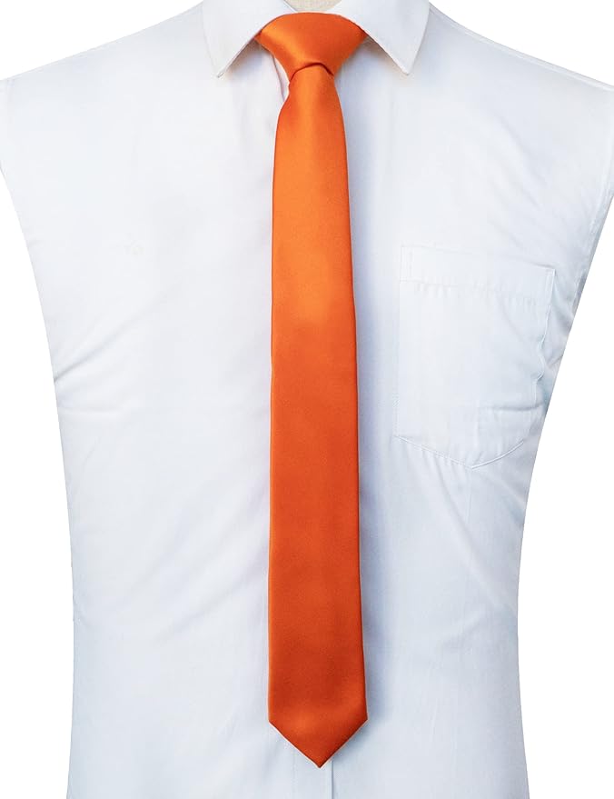 RBOCOTT 2.4“ Solid Color Skinny Tie Business Wedding Necktie for Men(6cm)