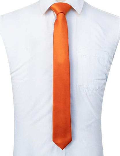 RBOCOTT 2.4“ Solid Color Skinny Tie Business Wedding Necktie for Men(6cm)