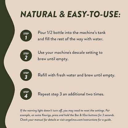 Descaling Solution (4 Uses) - Universal Coffee Descaler for Keurig Coffee Machines, Effective Keurig Descaling Solution & Nespresso Descaling Solution - Works w/Breville, Delonghi, Keurig & Nespresso