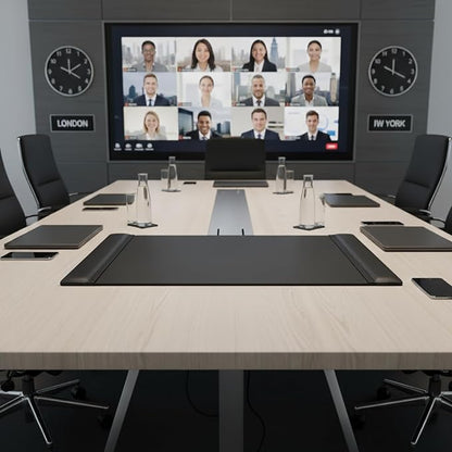 Dacasso Black Leather 38" x 24" Side-Rail Desk Pad