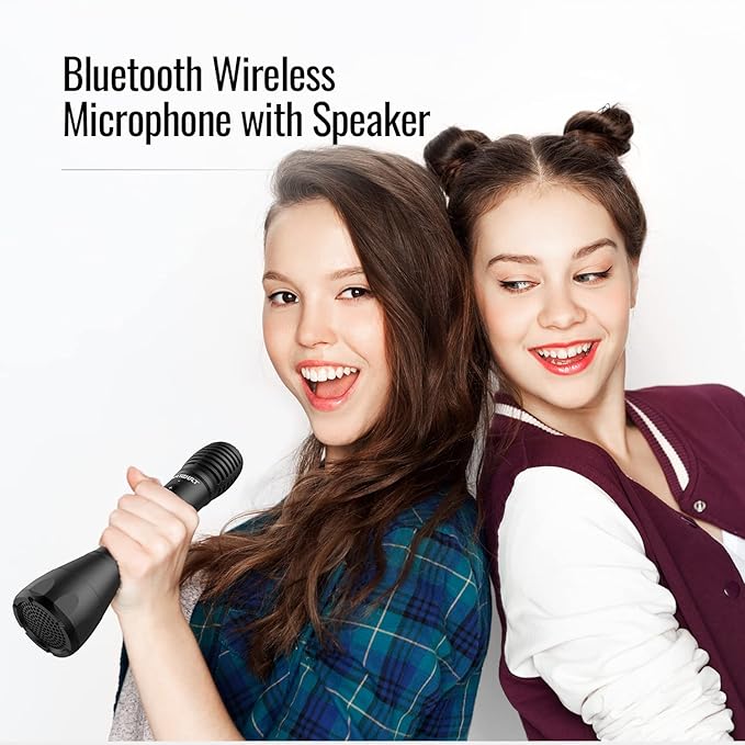 TAKSTAR 2-in-1 Bluetooth Wireless Microphone & Voice Amplifier, Portable Wireless Mic Speaker, Handheld Microphone Loudspeaker for Singing, Home Party, Karaoke, Meeting, Outdoors, Speech, Party - DA10