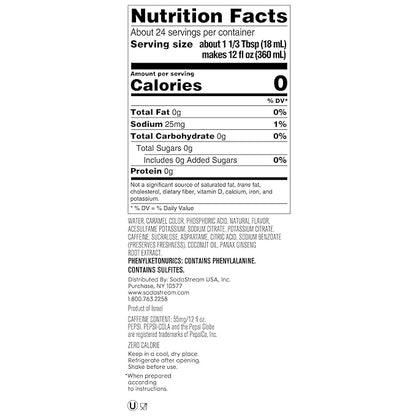 SodaStream® Pepsi® Zero Sugar Beverage Mix (440ml, Pack of 4)