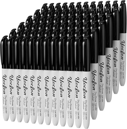 Dry Erase Markers 72 Pack, Black Whiteboard Markers With Fine Tip, Low Odor Dry Erase Markers for School Office Home