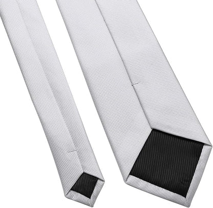 DecTwig Men's Ties Solid Color Formal Neckties 3.15" (8CM) Black Ties For Men