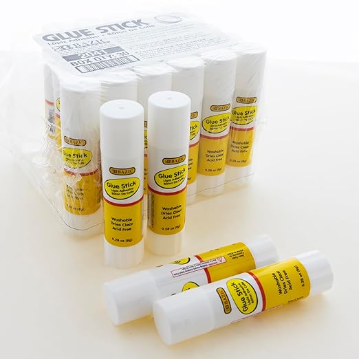 BAZIC Products Glue Stick 8g/0.28 Oz, White Glue Sticks, Acid Free for Photos Paper Art Craft at School Home Office (30/Pack), 20-Pack