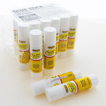 BAZIC Products Glue Stick 8g/0.28 Oz, White Glue Sticks, Acid Free for Photos Paper Art Craft at School Home Office (30/Pack), 20-Pack