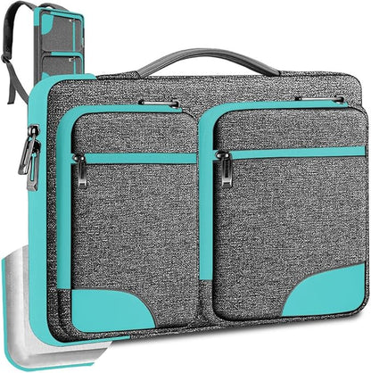 Hseok Laptop Case 15 15.6 16 inch Sleeve with Handle and Hidden Strap,Compatible with MacBook Pro 15.4 16, 360° Protective PC Briefcase with 4 Pockets for Laptop Accessory,Easy to Carrying,Sapphire