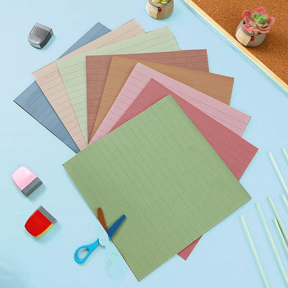 8 Pads Big Sticky Notes 11 x 11 Inch Lined Jumbo Large Sticky Notes for Wall,Giant Strong Power Memo Square Post for Office, 25 Sheets/Pad(Retro Color)