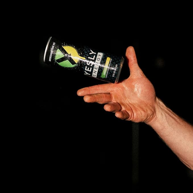 Yesly Energy - All Natural Clean Energy Drink - Zero Sugar Functional Energy Infused with Vitamins and Electrolytes - Green Apple, 12 Fl Oz (Pack of 12)