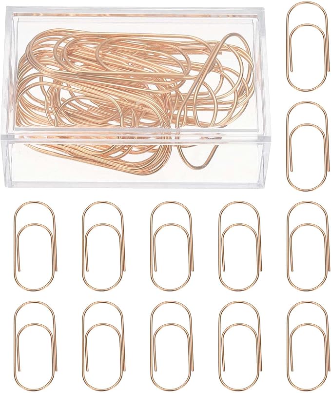 PATIKIL 20 Pcs Paper Clip, 2inch Non-Skid Metal Paper Clamp Clips Large for Office Supplies Craft Scrapbook Document Note Sorting, Electroplating, Pink