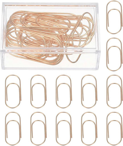 PATIKIL 20 Pcs Paper Clip, 2inch Non-Skid Metal Paper Clamp Clips Large for Office Supplies Craft Scrapbook Document Note Sorting, Electroplating, Pink