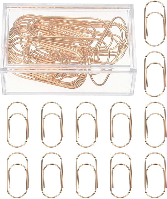 PATIKIL 20 Pcs Paper Clip, 2inch Non-Skid Metal Paper Clamp Clips Large for Office Supplies Craft Scrapbook Document Note Sorting, Electroplating, Pink