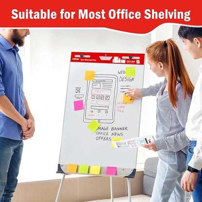 Thickened Sticky Easel Pad, 25 x 30 Inches Flip Chart Paper for Teachers, Giant Self-Stick Chart Paper for Wall, Anchor Chart Paper for Classroom/Office with Sticky Note, 90 Sheets/3Pad
