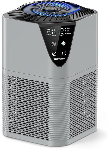 Air Purifiers for Home Large Room up to 1750 Sq Ft, H13 True HEPA Filter Air Purifiers for Bedroom, 25dB Quiet with Fragrance Diffuser for Home, Bedroom,Office (Gray)