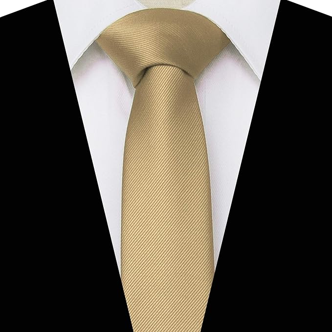 RBOCOTT 2.4" Solid Color Skinny Tie for Men Slim Necktie(6cm)