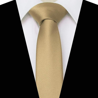 RBOCOTT 2.4" Solid Color Skinny Tie for Men Slim Necktie(6cm)