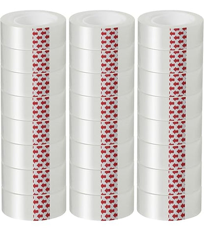 24 Rolls Transparent Tape Refills, Clear Tape Dispenser Refill Rolls, Glossy Gift Wrap Tapes for Office, School, Home, 3/4 x 800 Inches