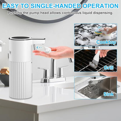 HOMELYLIFE Automatic Foam Soap Dispenser, 13.53oz/400ml Soap Dispenser Need AA*2 (Don't Include) with Long Press for Foam Output Continuously, Hand Soap Dispenser for Bathroom, Kitchen, Office, Home
