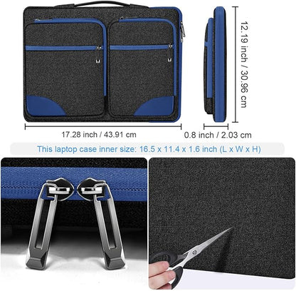 Hseok Ultra-Slim Laptop Case 17 17.3 inches Sleeve Protective PC Briefcase for Commuting and Business Trip，Blue