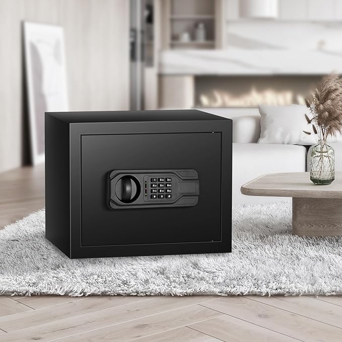 1.2 Cu ft Fireproof Safe Box for Home Use, Fire Safe with Keypad and Removable Shelf, Digital Security Safes with Combination Lock for Money Jewelry Medicine Documents