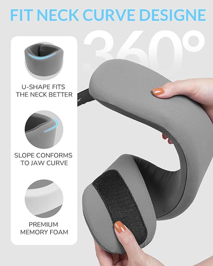 Neck Brace for Neck Pain & Support - Cervical Collar with Soft Nylon-Spandex for Keep Vertebrae Stable & Aligned for Women & Men - Ideal for Sleeping, Working, Neck Injury Recovery