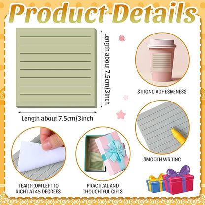Yinder 24 Pcs Inspirational Sticky Notes Christmas Stocking Stuffers Motivational Sticky Notes Pad Employee Appreciation Gift Bulk for Teacher Nurse Coworker Office 3 x 3'' (No Words,Morandi)