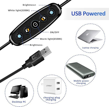 Video Conference Lighting Kit, Ring Light for Monitor Clip On,for Remote Working, Distance Learning,Zoom Call, Self Broadcasting and Live Streaming, Computer Laptop Video Conferencing