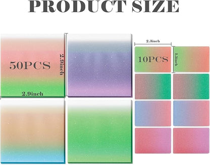 BAYTORY 300 Sheets Transparent Glitter Sticky Note, 3 × 3 Clear Memo Pads, Self-Stick Index Tabs, Waterproof See Through Self-Adhesive Sticky Notes, for Office School Supplies (76mm)