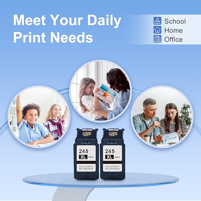 245XL Ink Cartridges Replacement for Canon 245XL Black Ink Cartridges 245 XL 245XL PG-245XL High Yield Compatible with Pixma TR4520 MG2522 MX492 MX490 TR4500 Printer 245XL Black Ink