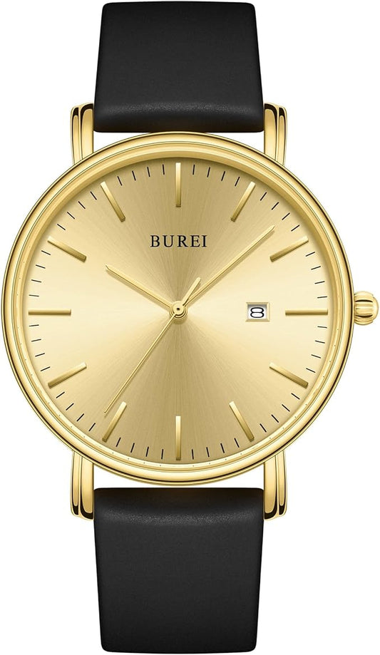 BUREI Men Wrist Watches Fashion Minimalist Analog Quartz Waterproof Watches for Men