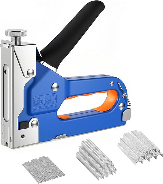 Heavy Duty Staple Gun 3 in 1 Upholstery Staple Guns with Tail Remover 1200 Staples Fabric Stapler Gun for Wood Crafts DIY Decoration