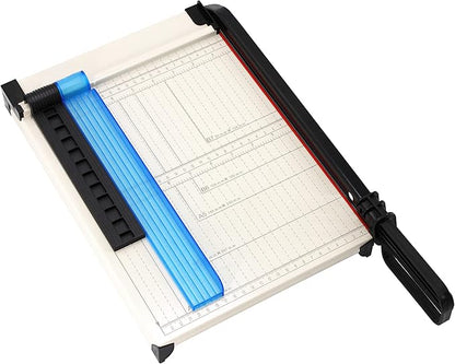 TEXALAN(R) 12-Inch Guillotine Paper Trimmer - Durable Metal & ABS, 12 Sheet Capacity with Magnetic Clamp & Guide