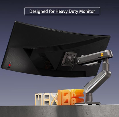 Gaming Arm for Flat/Ultrawide/Curved Monitors 27 to 50 inch, Heavy Duty Monitor Stand Load up to 18 kg, VESA 75/100 mm Monitor Mount A6