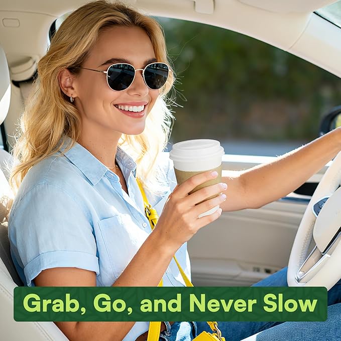 Paper Cups 12 oz Disposable Coffee Cups with Lids and Sleeves,100 Pack To Go Hot Cups with Lids & Kraft Sleeves, BPA Free Leak Proof Disposable Cups for Everyday Use Cafe Office Coffee Bar Essentials