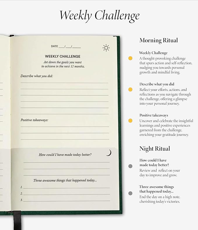The Original Gratitude Journal for Men 2026 & Women Uplifting Quotes & Prompts for Happiness & Positive Mindset - Daily Journal for Affirmation, Reflection & Mindfulness - Premium Green Cover