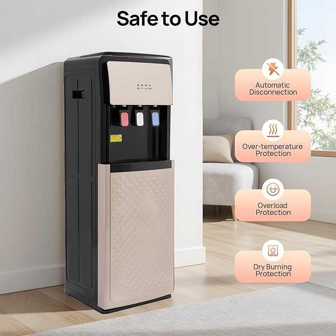 Water Coolers Standing Water Dispenser Cold Hot Dispenser, Modern Standing Water Dispenser Bottom Loading for Homes, Gyms, Office (Bottom Load Champain)