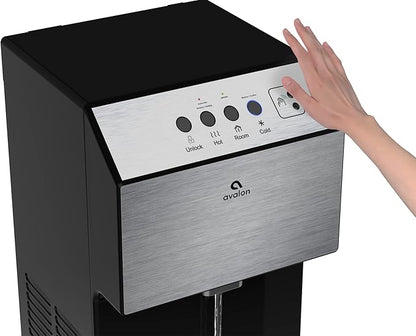 Avalon Hand-Free Touchless Electric Bottleless Water Cooler Dispenser with BioGuard- 3 Temperatures, Digital Clock with Temperature Control, Self Cleaning, Anti-Microbial Coating, Stainless Steel
