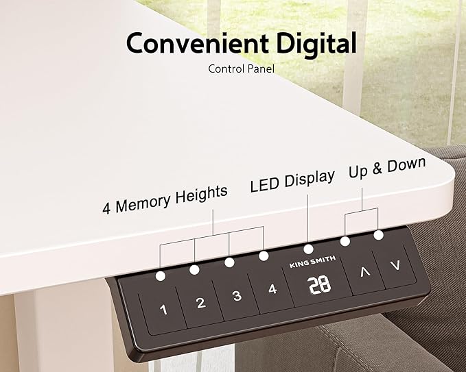 55x24 Inches Electric Standing Desk with Drawer and Monitor Stand, Height Adjustable Stand up Desk for Home Office, Ergonomic Sit to Stand Table with Phone Holder, 3 Hooks, White