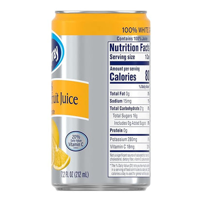Ocean Spray 100% White Grapefruit Juice, 7.2 oz Cans (Pack of 24)