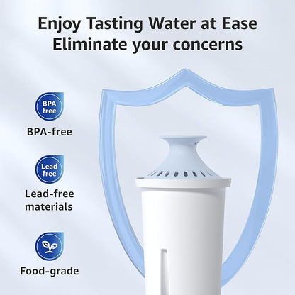 Overbest Alkaline Water Filter, Replacement for Brita® Pitchers and Dispensers, Brita® Classic 35557, OB03, Mavea® 107007, and Amazon Basics® 10-Cup Pitcher, Includes 6 Filters