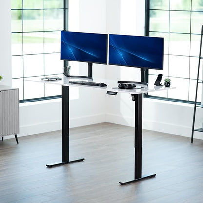 VIVO Electric Dry Erase 71 x 30 in Standing Desk, Memory Height Adjustment, 1B Series, Whiteboard Top Black Frame, DESK-KIT-1B7WE
