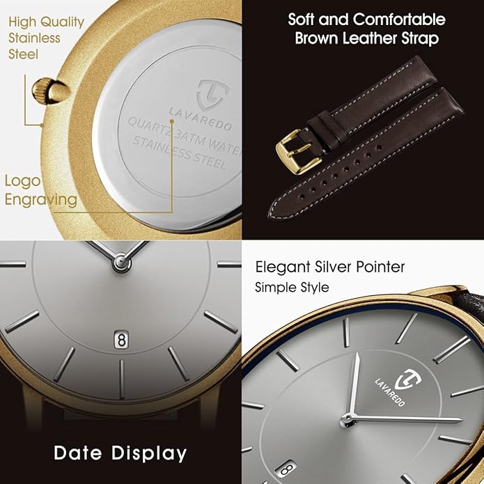 BEN NEVIS Watch, Mens Watch, Minimalist Fashion Simple Wrist Watch Analog Date with Leather Strap