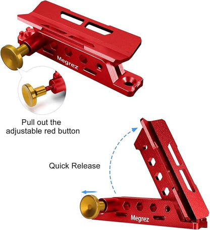 MEGREZ Adjustable Fire Extinguisher Mount Holder, Aluminum Quick Release Fire Extinguisher Holder with 8 Clamps, Compatible with Jeep Wrangler UTV Polaris RZR, Red